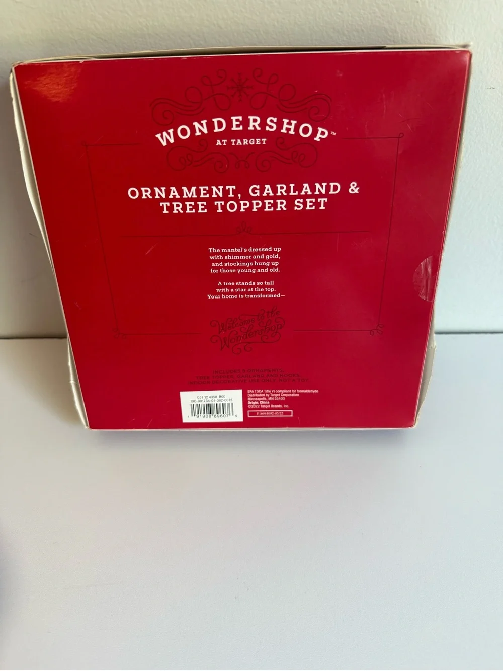 Target Wondershop Christmas Ornament Garland Tree Topper Decor Set NIB Black
